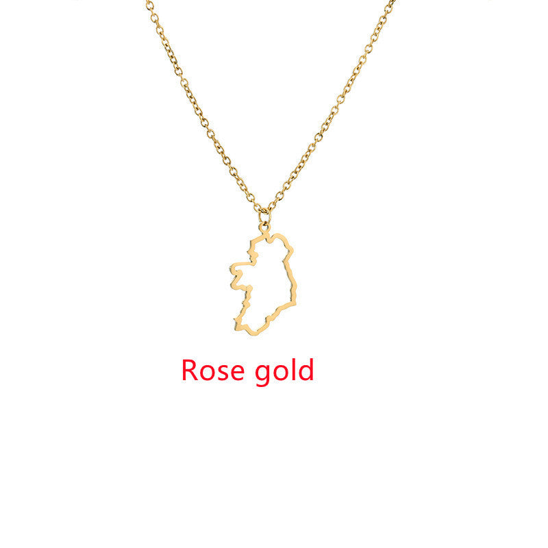 European Country Map Necklace – Personalized Hometown Pendant Necklace for Women