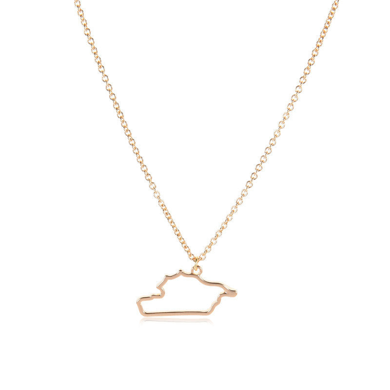 European Country Map Necklace – Personalized Hometown Pendant Necklace for Women