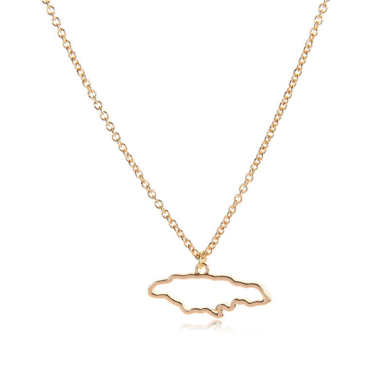 European Country Map Necklace – Personalized Hometown Pendant Necklace for Women