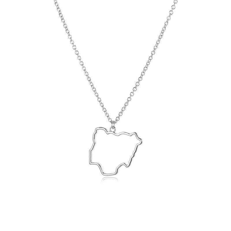 European Country Map Necklace – Personalized Hometown Pendant Necklace for Women
