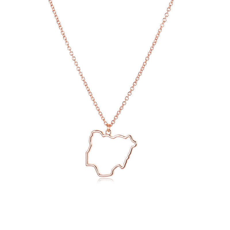 European Country Map Necklace – Personalized Hometown Pendant Necklace for Women