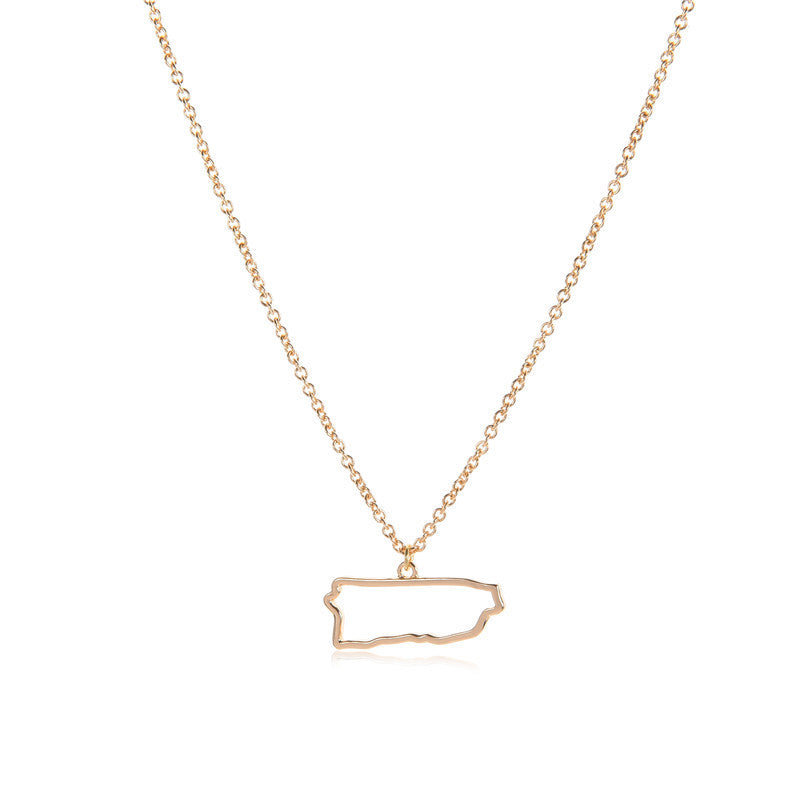 European Country Map Necklace – Personalized Hometown Pendant Necklace for Women