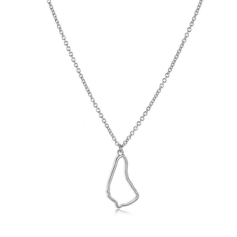 European Country Map Necklace – Personalized Hometown Pendant Necklace for Women