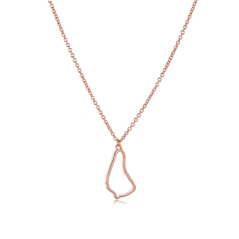 European Country Map Necklace – Personalized Hometown Pendant Necklace for Women