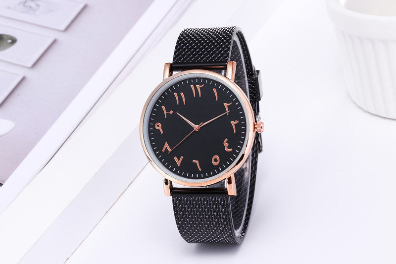 Fashion Creative Quartz Couple Watches – Digital Mesh Band