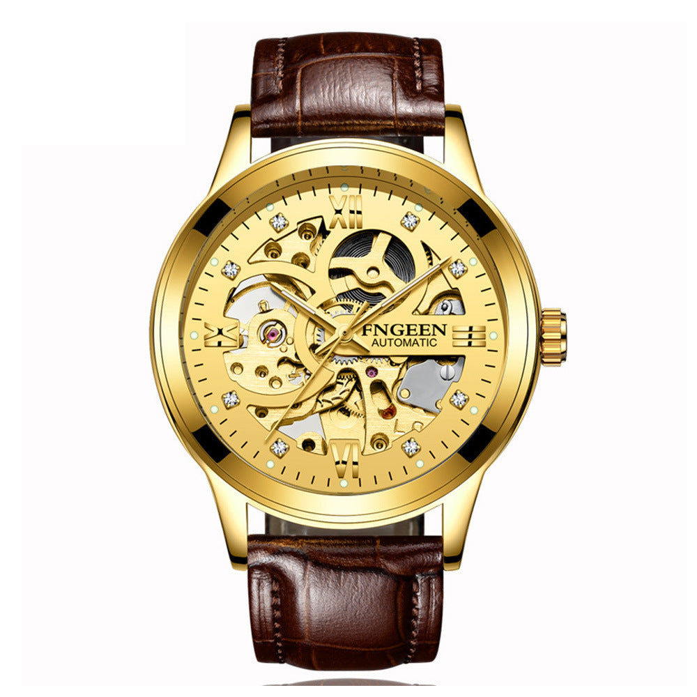 Luxury Luminous Mechanical Watch – Waterproof Stainless Steel Band