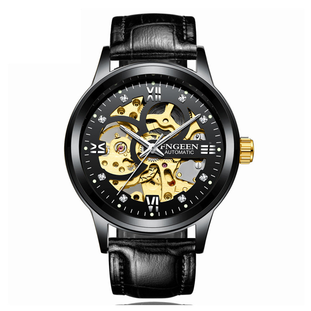 Luxury Luminous Mechanical Watch – Waterproof Stainless Steel Band