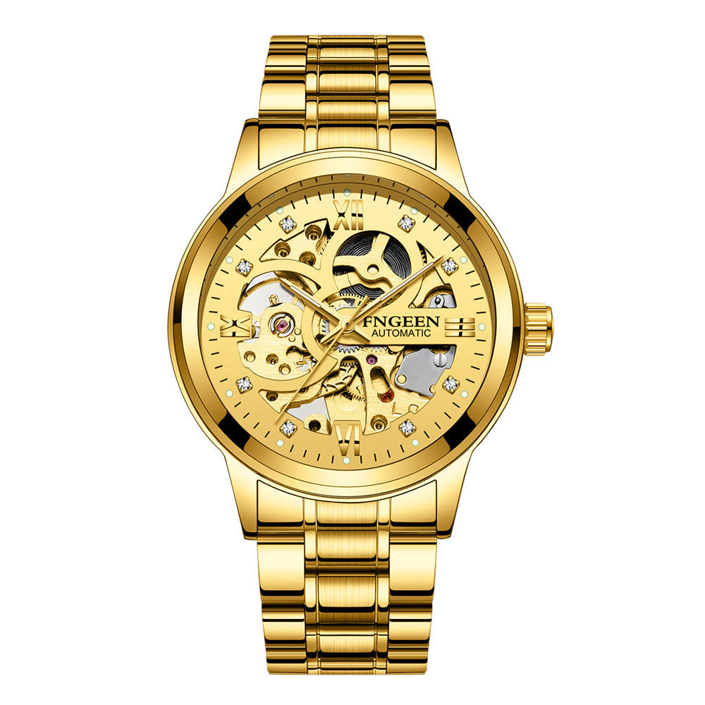 Luxury Luminous Mechanical Watch – Waterproof Stainless Steel Band