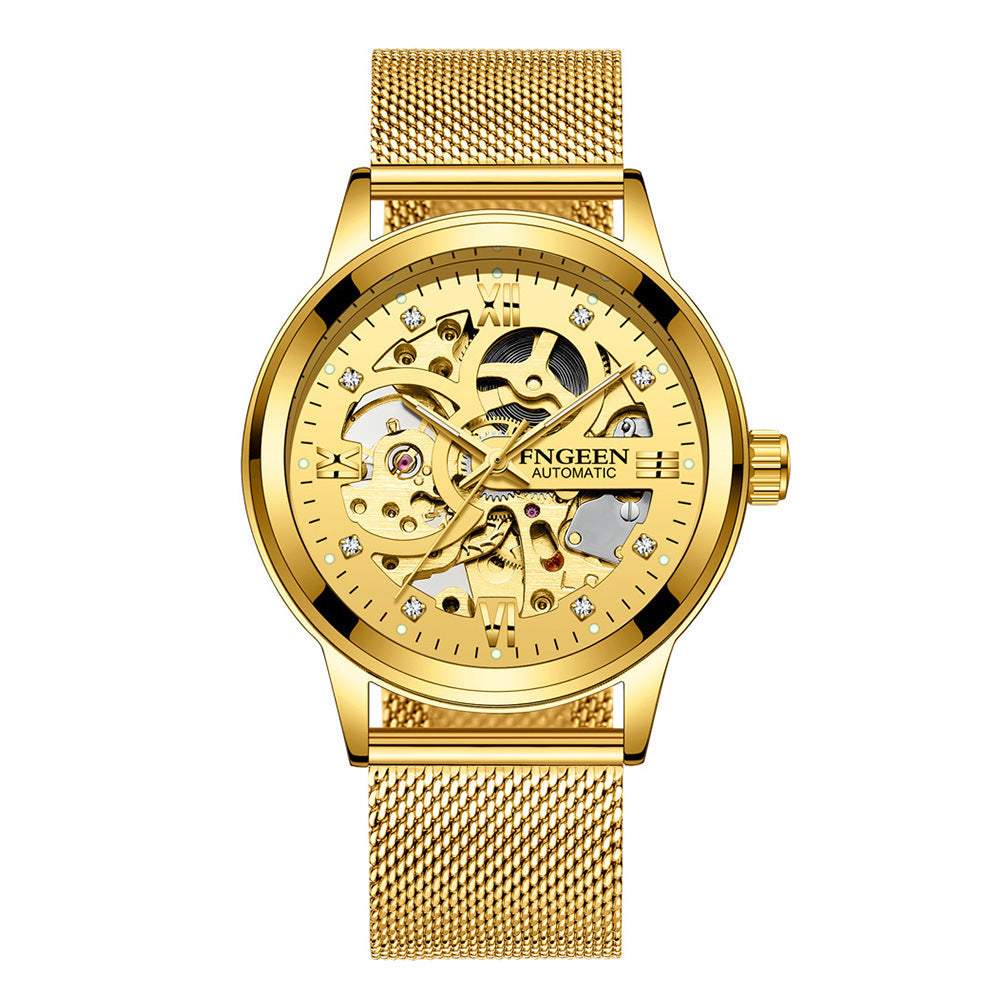Luxury Luminous Mechanical Watch – Waterproof Stainless Steel Band