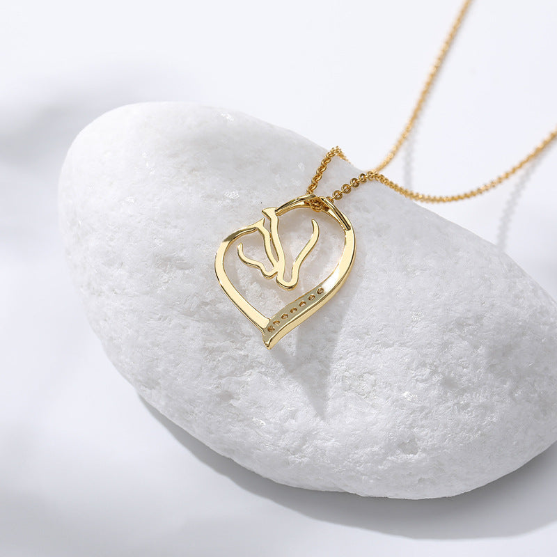 Classic Zircon Love Heart Pendant Necklace – Women’s Heart-Shaped Jewellery