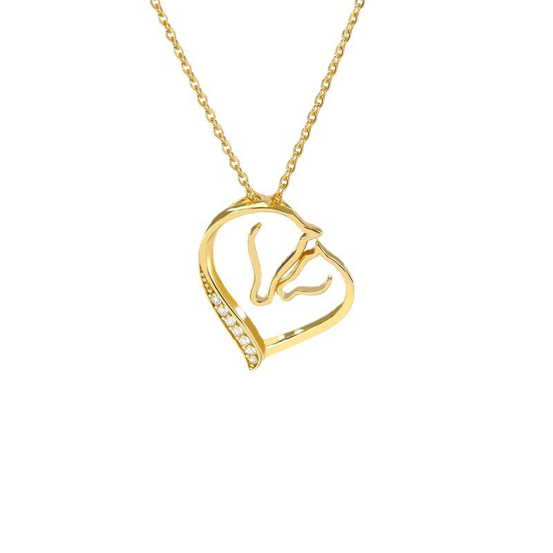 Classic Zircon Love Heart Pendant Necklace – Women’s Heart-Shaped Jewellery