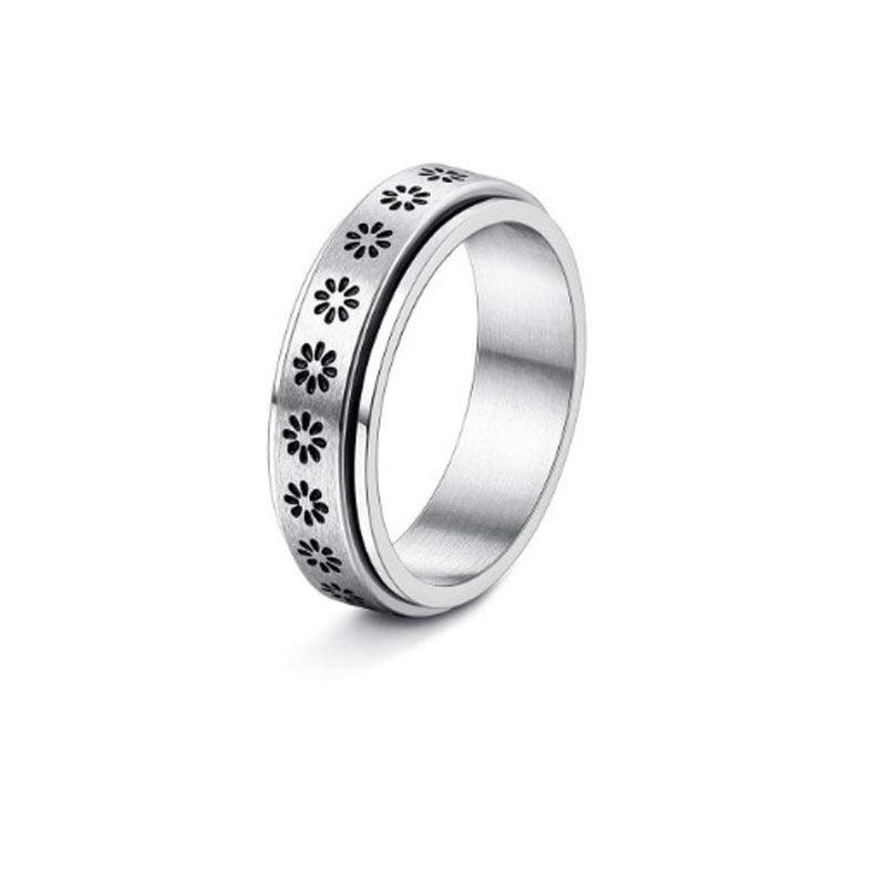 Rotatable Moon & Stars Spinner Ring – Stainless Steel Jewellery