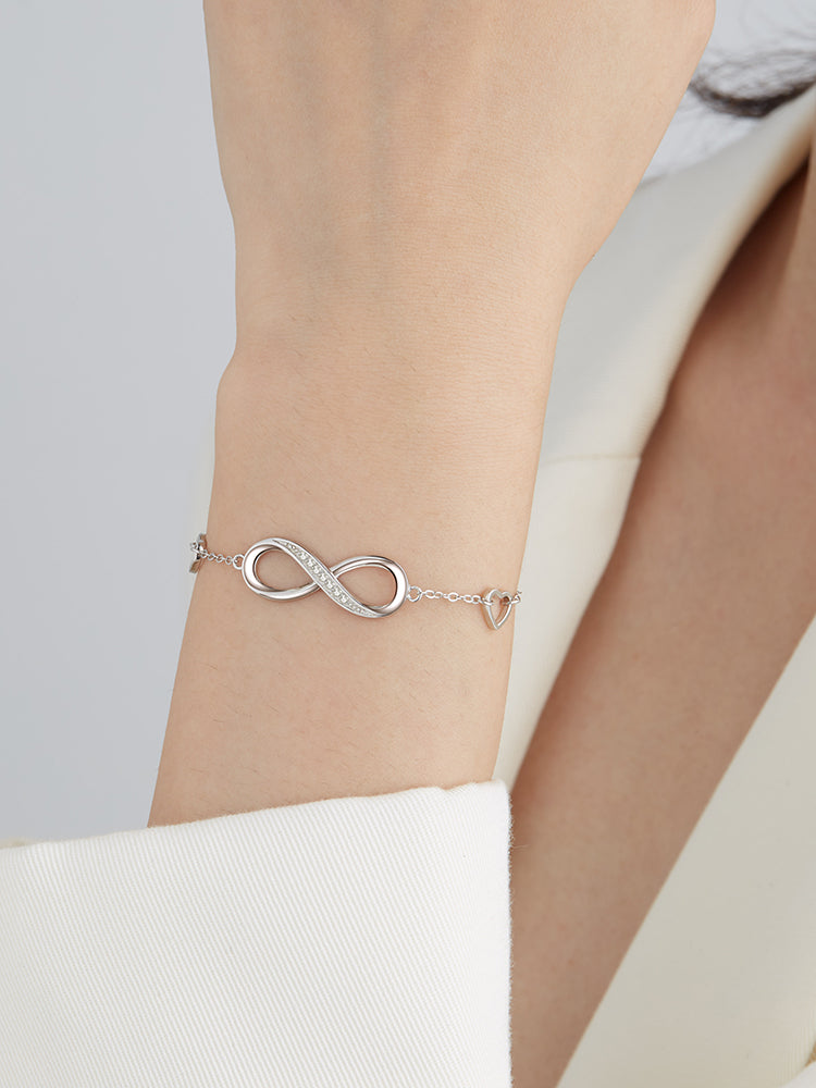 S925 Sterling Silver Infinity Bracelet – Elegant Women’s Jewelry