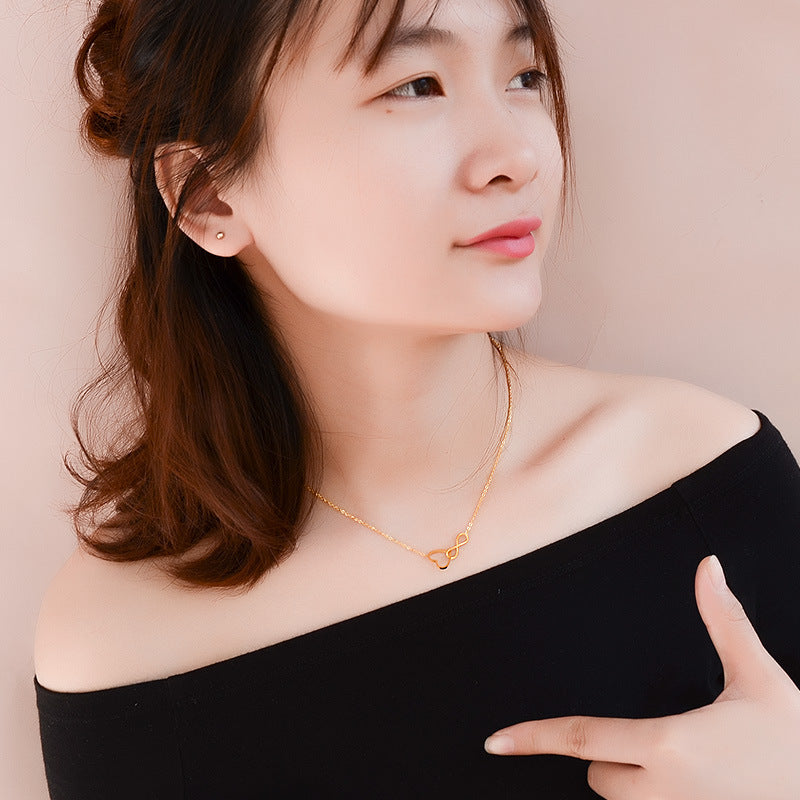 Rose Gold Hollow Heart Clavicle Necklace – Stainless Steel Jewellery