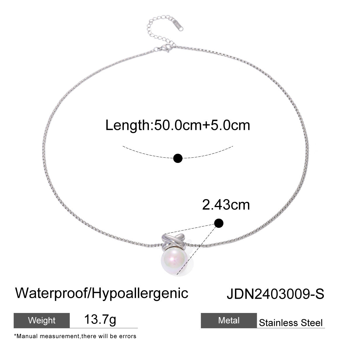 18K Gold Stainless Steel Cross Pendant Necklace – Fashion Pearl Women’s Jewellery