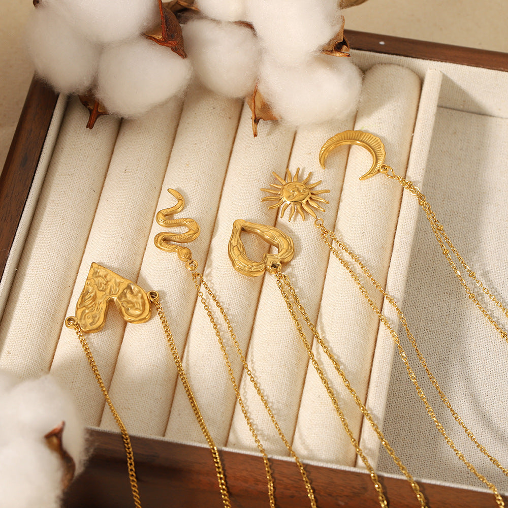 18K Gold Plated Titanium Steel Heart Pendant Necklace