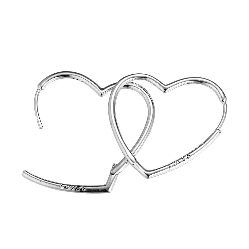 Sterling Silver Love Ear Buckle Earrings – Romantic Women’s Jewelry