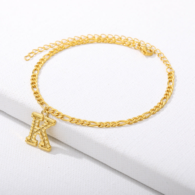 26 Letter Alphabet Anklet – Customizable Initial Foot Chain