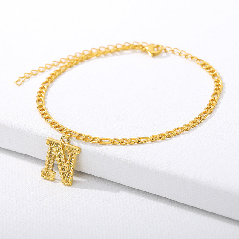 26 Letter Alphabet Anklet – Customizable Initial Foot Chain