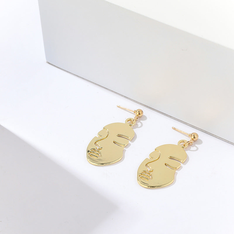 Hollow Face Bead Earrings – Round Minimalist Jewellery for Women