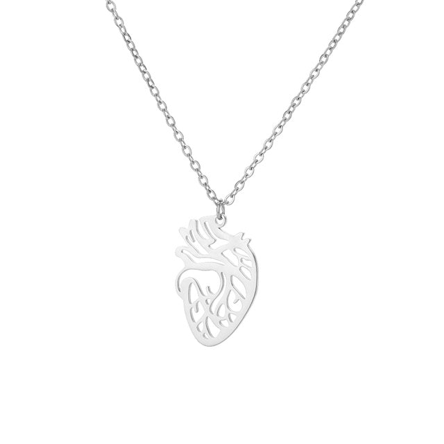 18K Gold Plated Stainless Steel Cutout Heart Necklace