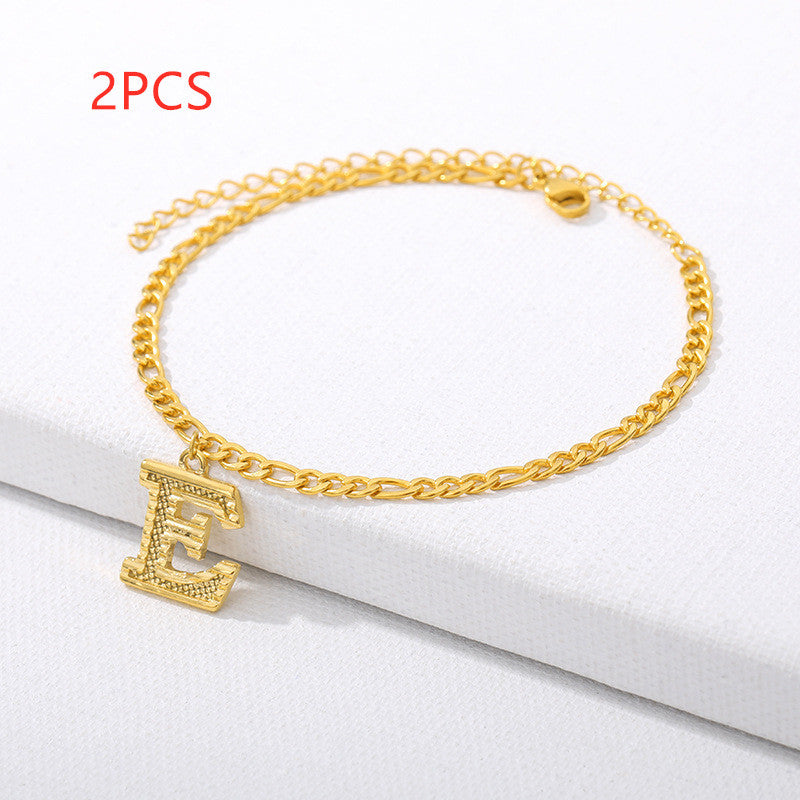 26 Letter Alphabet Anklet – Customizable Initial Foot Chain