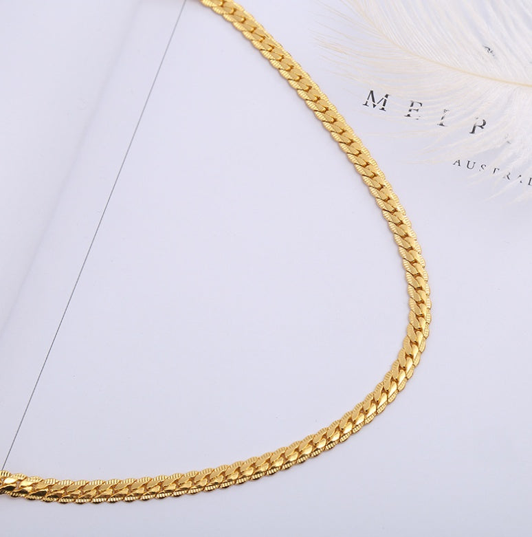 Men’s Gold Tone Snake Chain Necklace – Stylish Stainless Steel Jewellery
