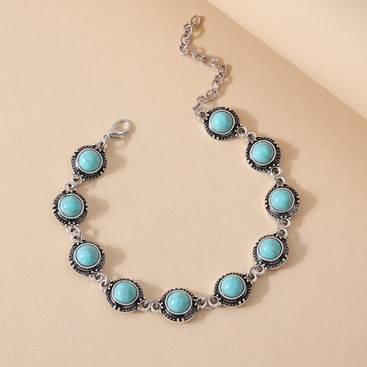 Women’s Turquoise Anklet – Retro National Style Metal Alloy Foot Jewellery