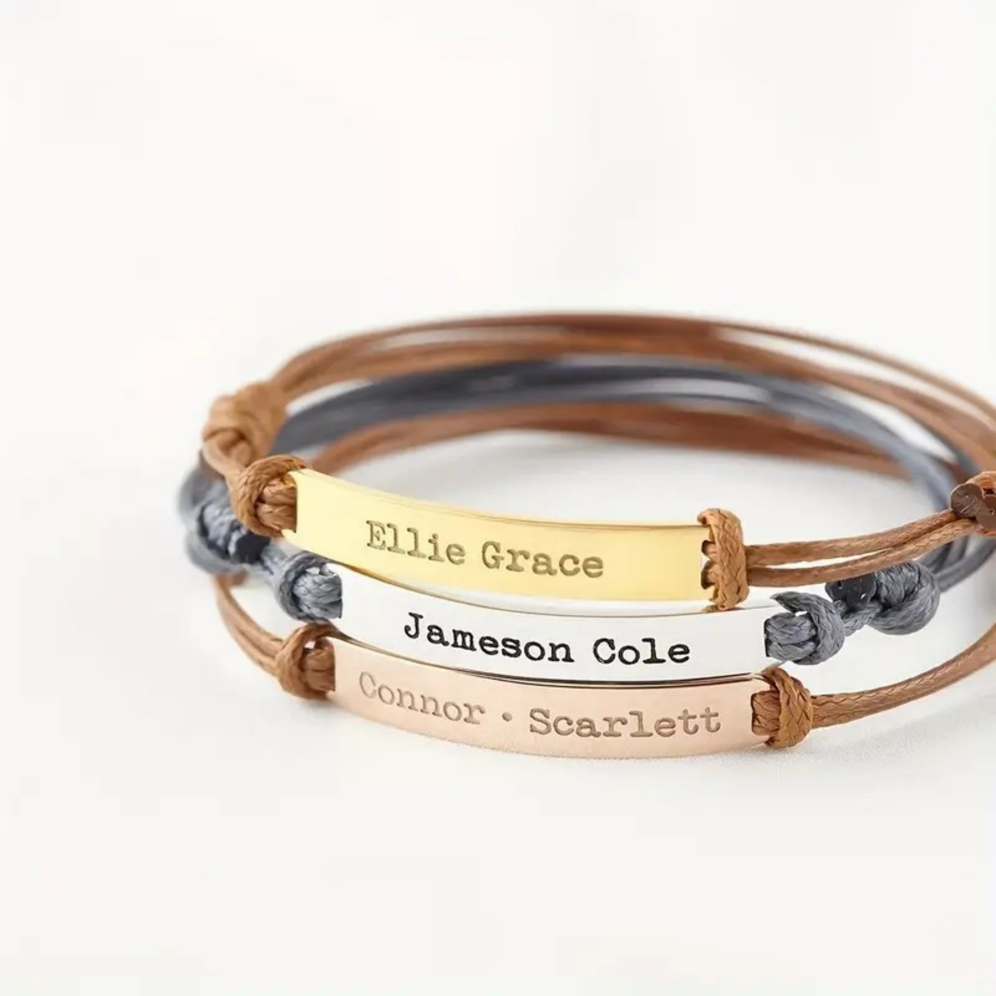 Curved Stainless Steel Wristband – Engraved Motivational Stretch Bracelet