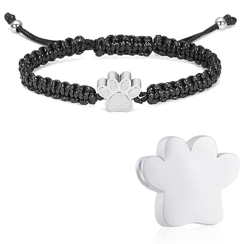 Memorial Pet Hair Ashes Bracelet – Stainless Steel Open Design