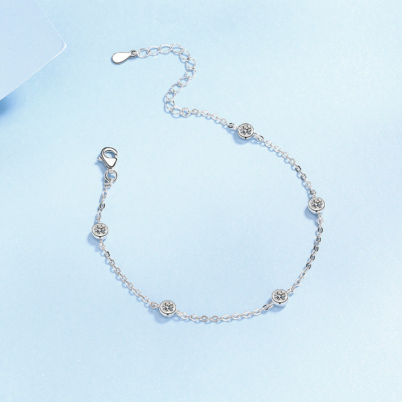 Sterling Silver Moissanite Bracelet – Simple & Elegant Design