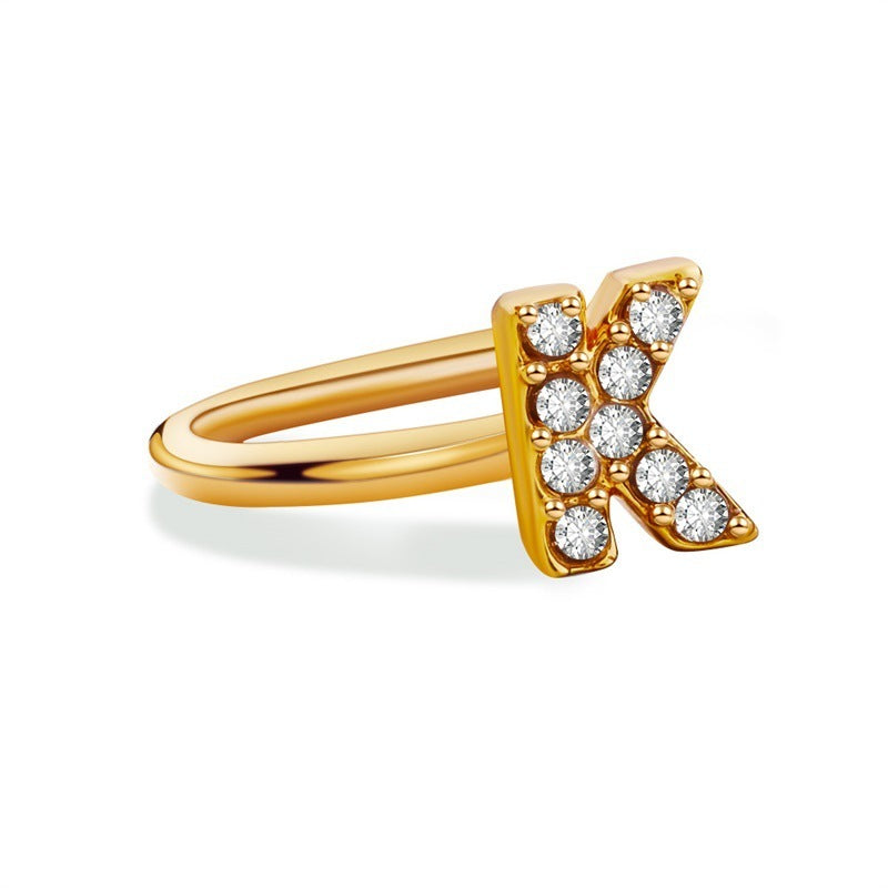 26 English Letters Diamond Ear Cuff – Mini U-shaped Earrings