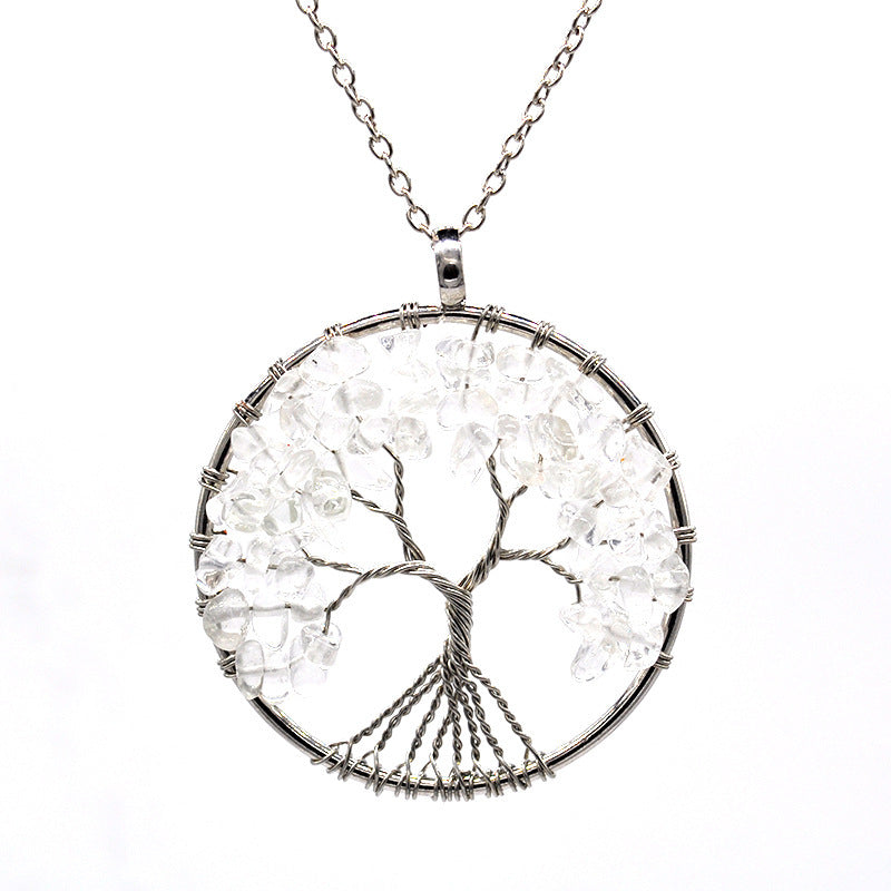 Kabbalah Life Tree Pendant Necklace – Natural Stone & Copper Wire Jewellery