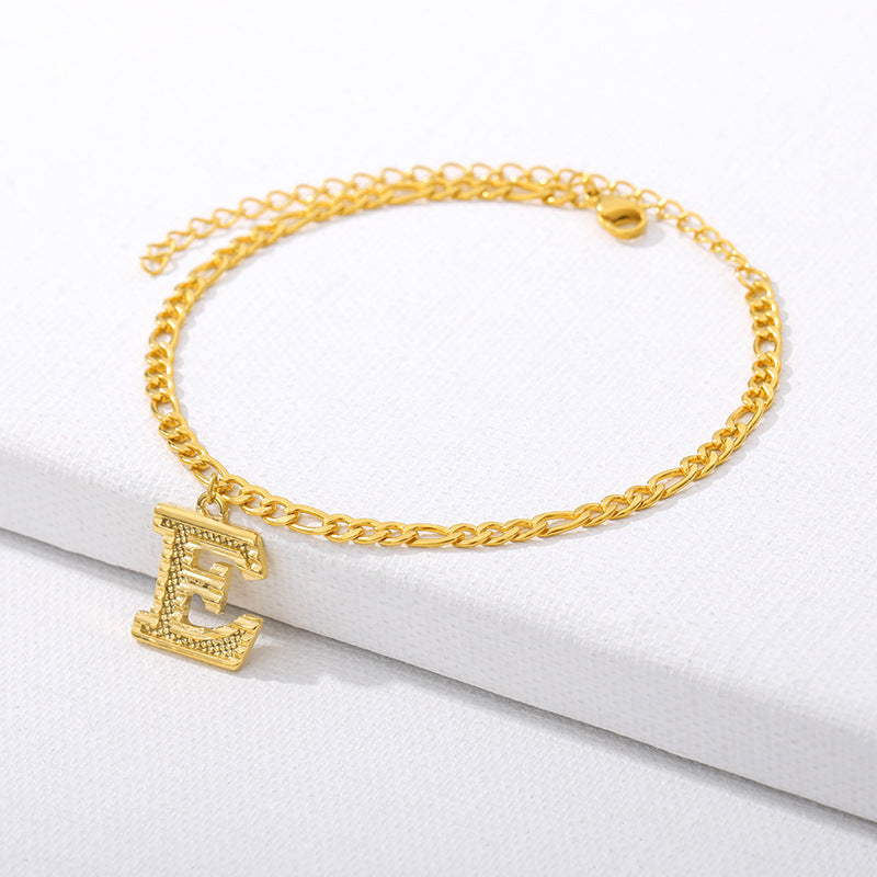 26 Letter Alphabet Anklet – Customizable Initial Foot Chain