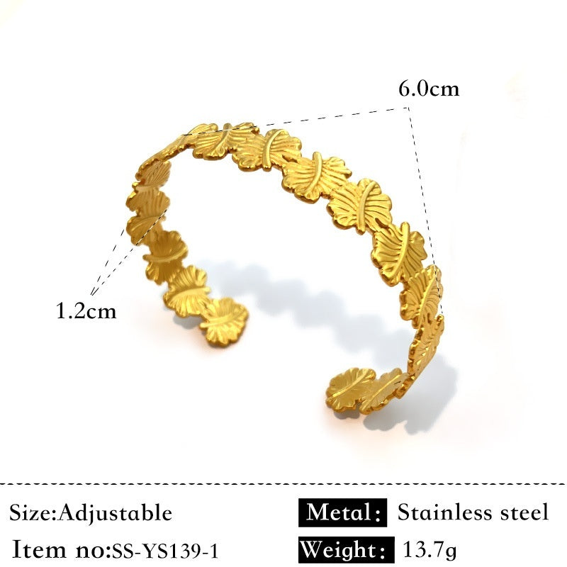 Stainless Steel Women’s Bracelet – Niche Flower Design