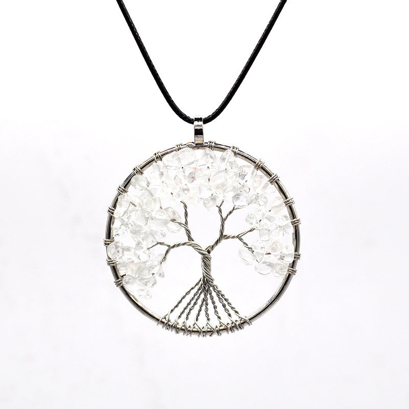 Kabbalah Life Tree Pendant Necklace – Natural Stone & Copper Wire Jewellery