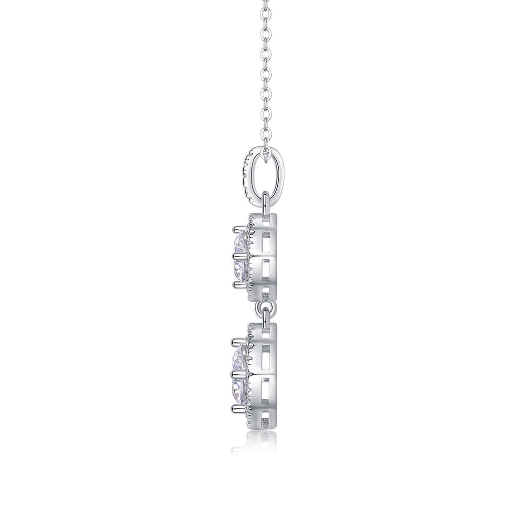 Snowy Wonderland 1-Carat Moissanite Pendant Set – S925 Sterling Silver & Platinum