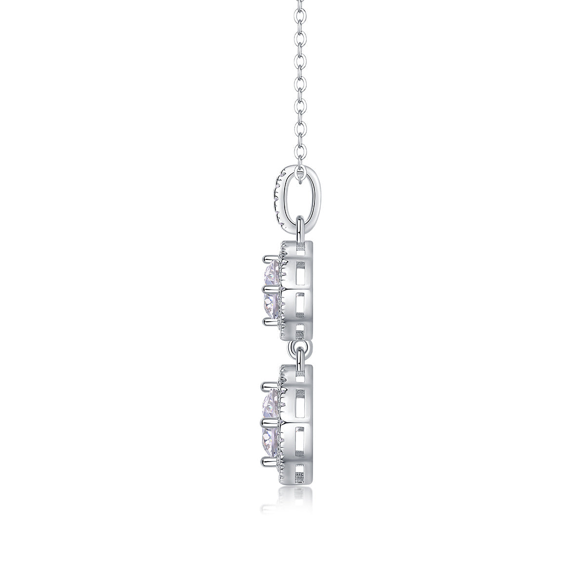 Snowy Wonderland 1-Carat Moissanite Pendant Set – S925 Sterling Silver & Platinum