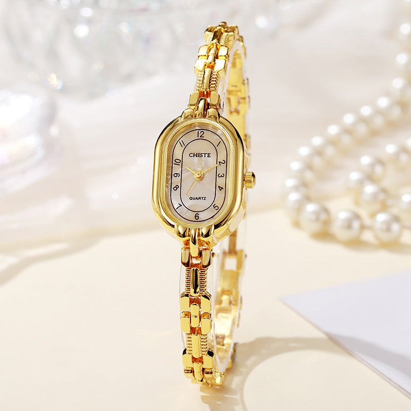 Retro Oval Women’s Fritillary Bracelet Watch – Elegant Student Wristwatch