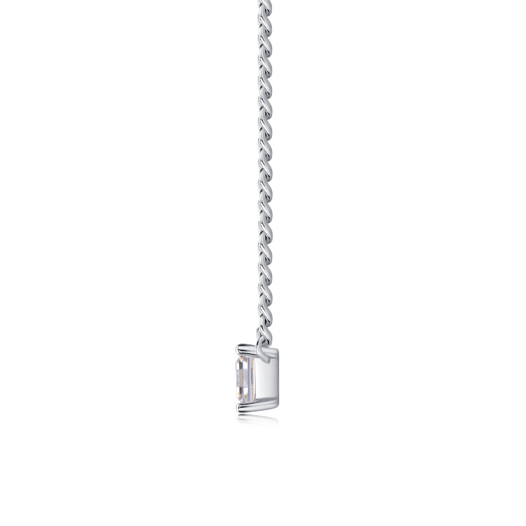 Zhang Yang – Luxurious Square Moissanite Pendant in S925 Sterling Silver