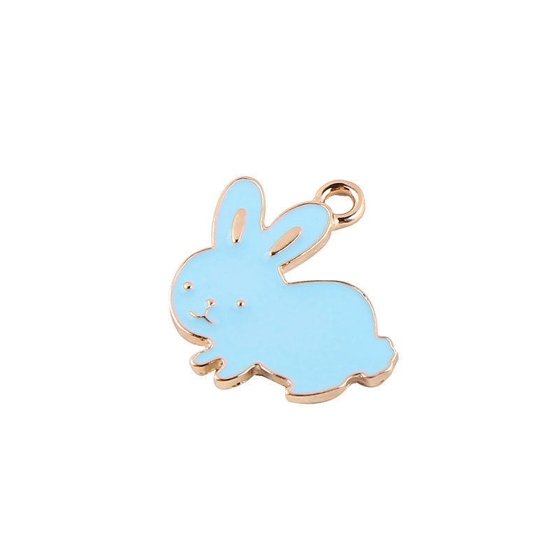 Cute Rabbit Pendant Earrings – Alloy Dripping Oil Design