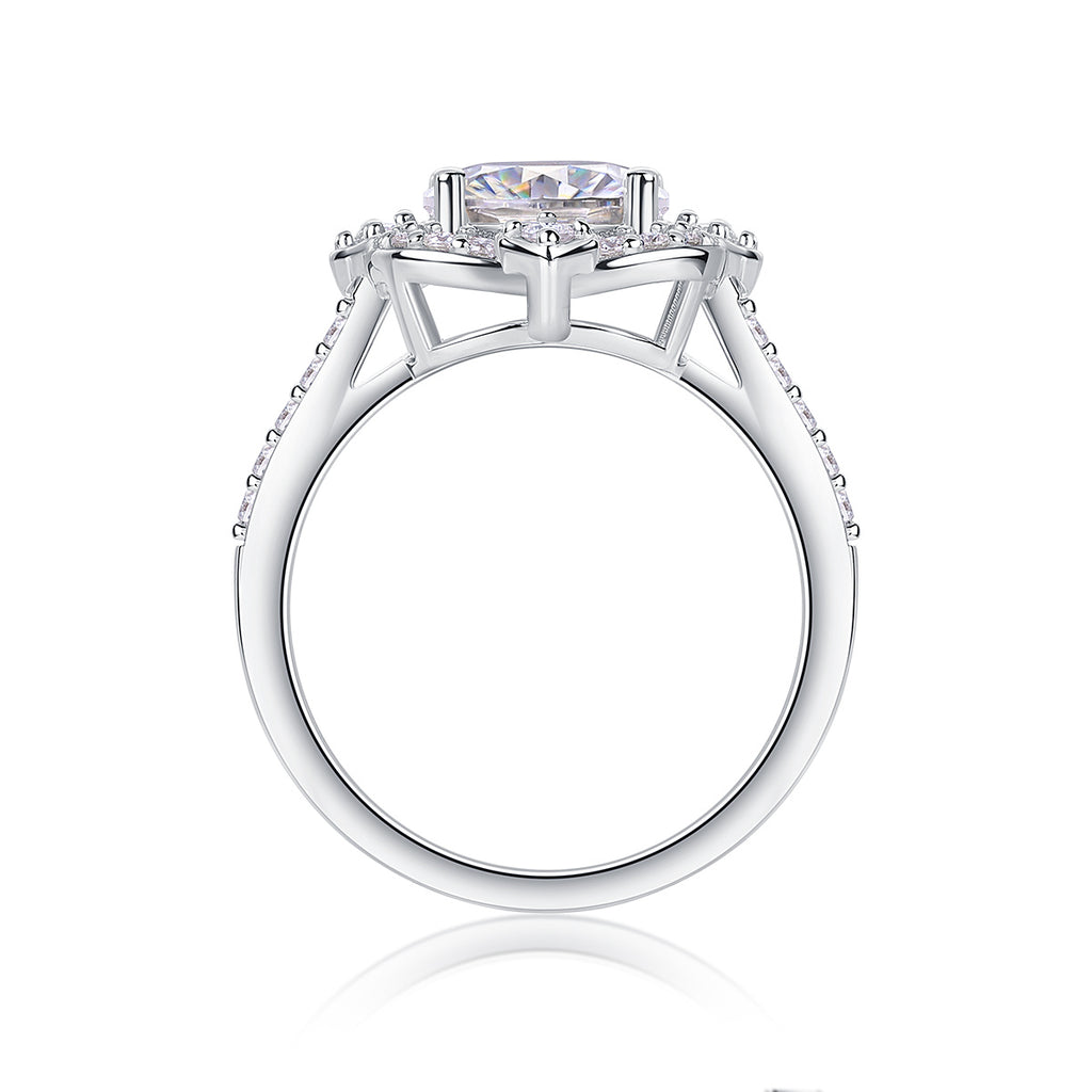 Camellia - A Fashionable Jewellery Ring Set With Moissanite S925 Sterling Silver And Gold-plated Diamond