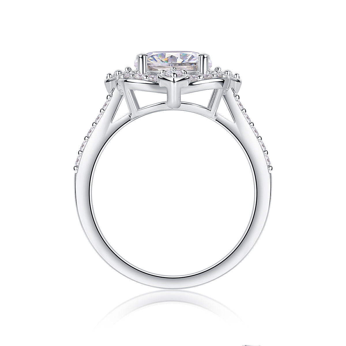 Camellia - A Fashionable Jewellery Ring Set With Moissanite S925 Sterling Silver And Gold-plated Diamond