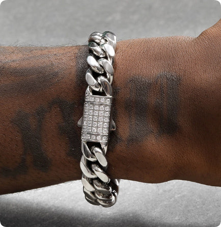 Men’s 8mm Cuban Chain Bracelet – Gold Titanium Steel