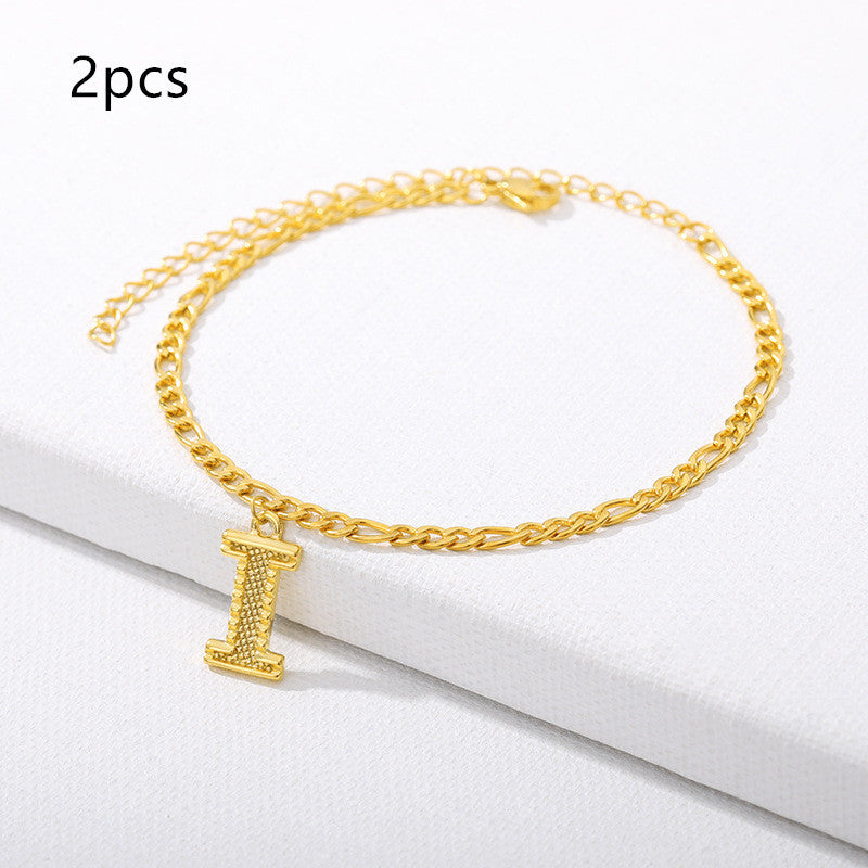 26 Letter Alphabet Anklet – Customizable Initial Foot Chain