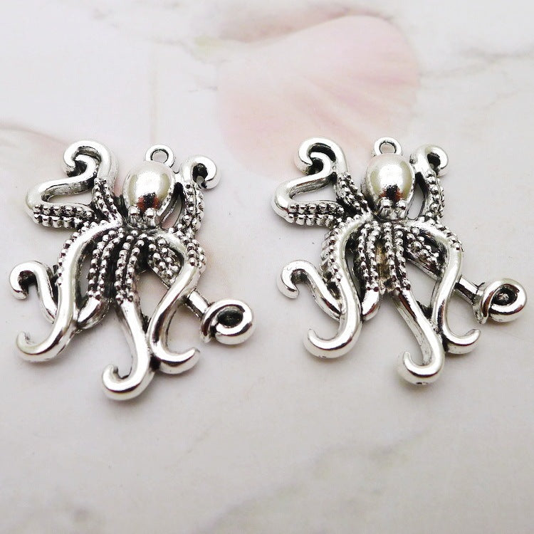Alloy Octopus Ancient Silver Ornament Accessories Vintage Pendant