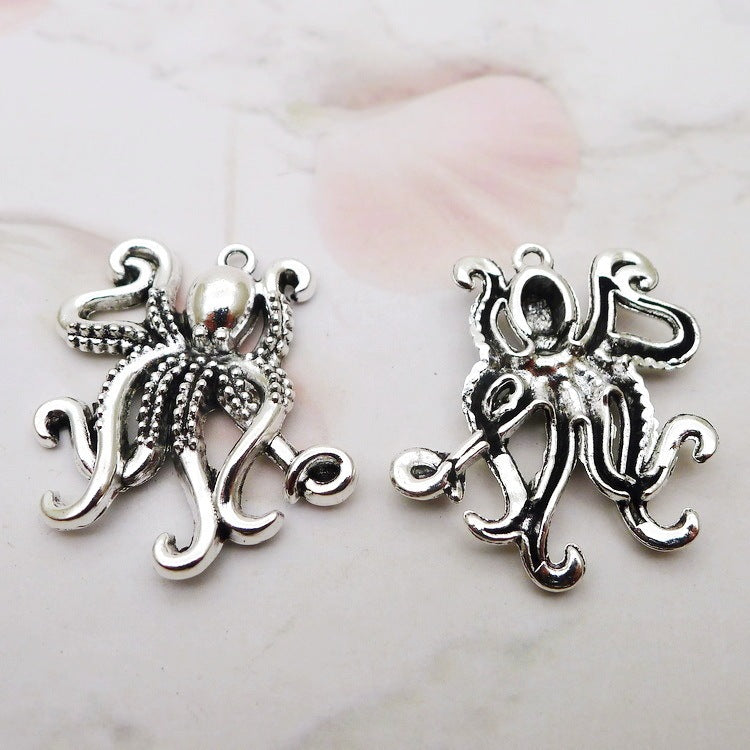 Alloy Octopus Ancient Silver Ornament Accessories Vintage Pendant