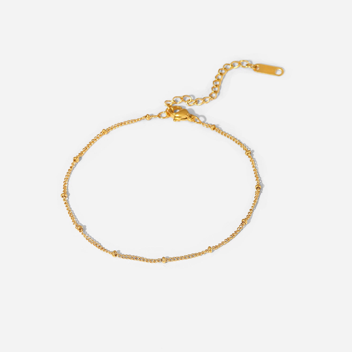 Fine Gold Ball Bead Anklet – Elegant Stainless Steel Foot Chain