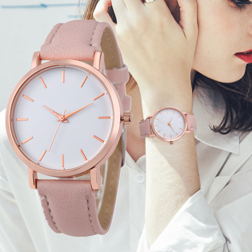 ⌚ Elegant Quartz Watch – PU Leather & Alloy