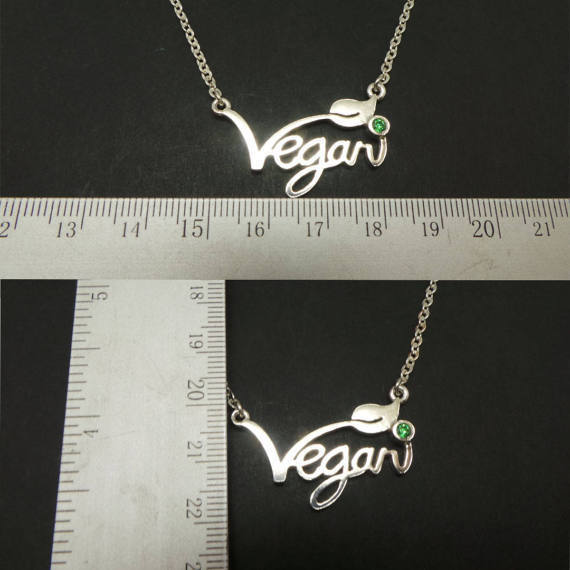Vegan Symbol Pendant Necklace – Sustainable Lifestyle Jewellery for Women